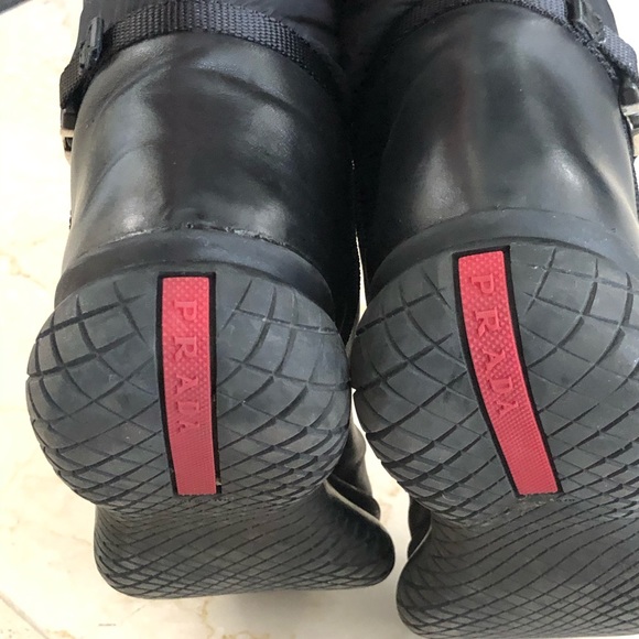 Prada Leather & Nylon Boots Blk SZ 9 1/2 - Picture 13 of 13